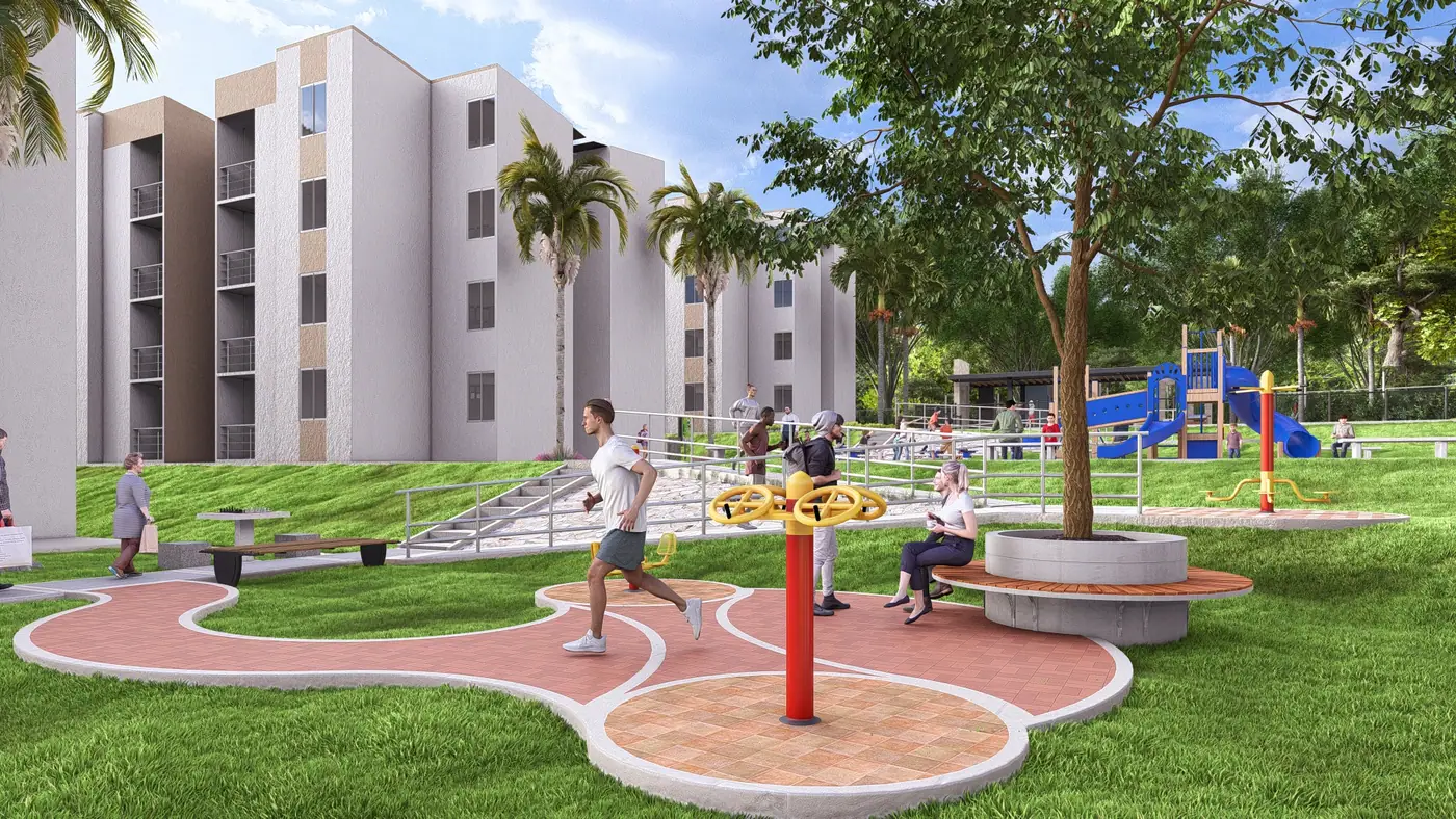 Circuito biosaludable con máquinas de ejercicio al aire libre