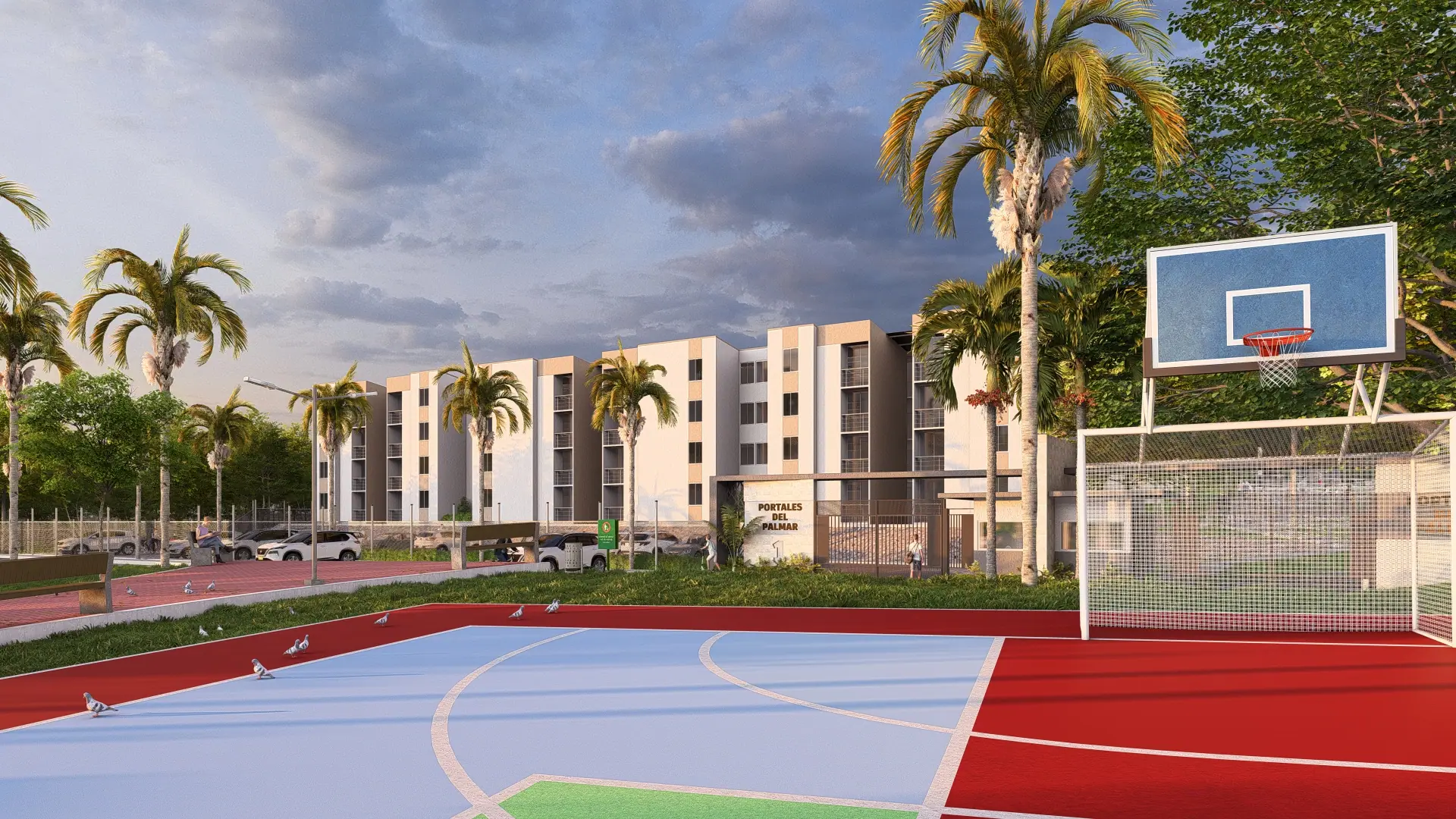 Cancha multipropósito de la urbanización Palmar de Oro